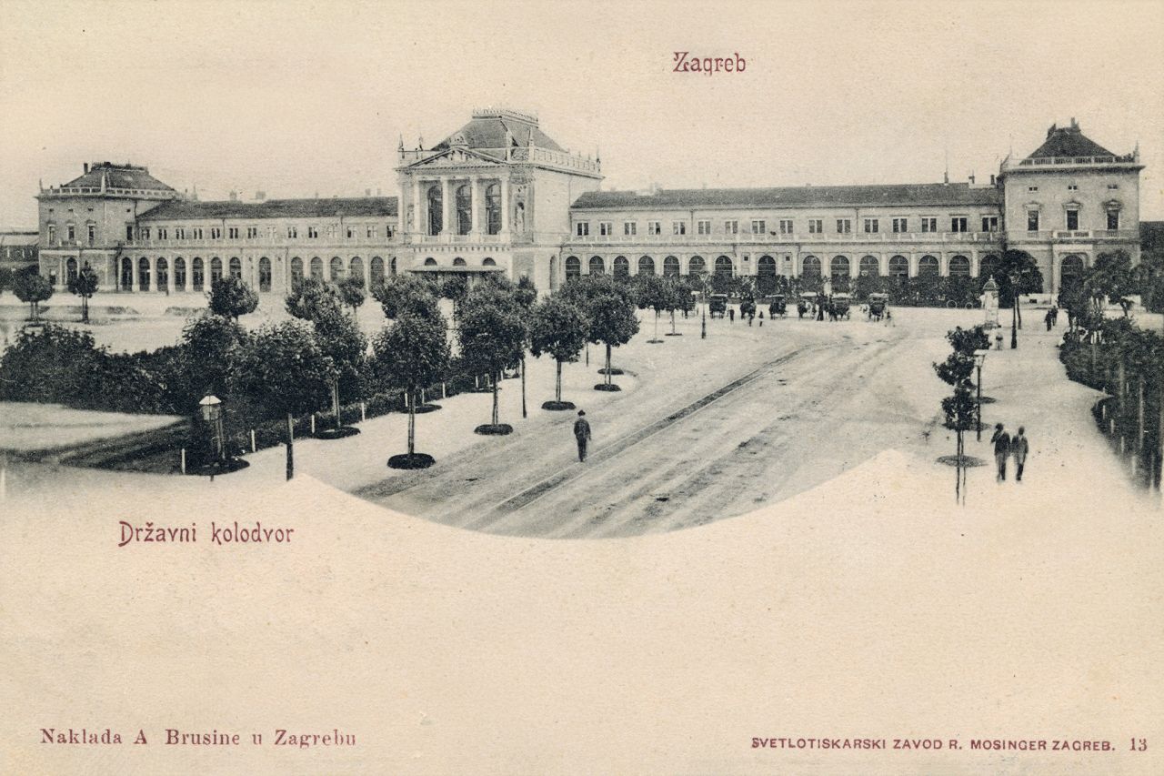 Glavni kolodvor oko 1900. godine, razglednica